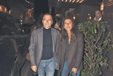 Bahar ve Ozan Şer çifti Bebek’te objektiflere takıldı