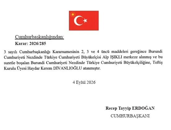 Atama kararları Resmi Gazete'de yayımlandı: 12 ülkeye yeni büyükelçiler ve çok sayıda kuruma üst düzey görevlendirme-9
