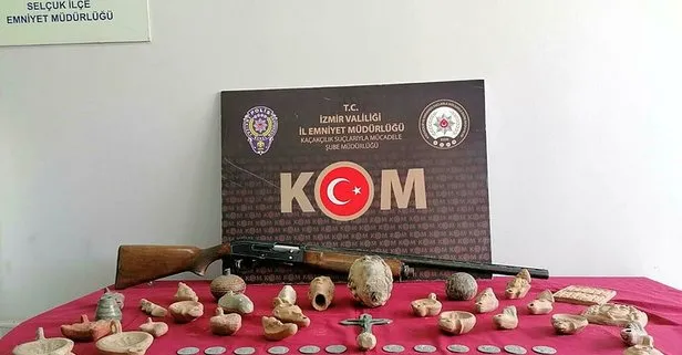 İzmir’de düzenlenen operasyonda 91 tarihi eser ele geçirildi!