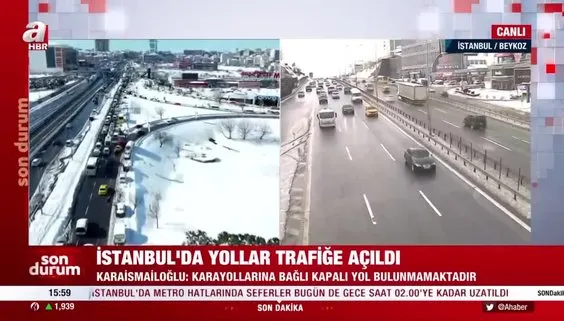 İstanbul'da yollar trafiğe açıldı