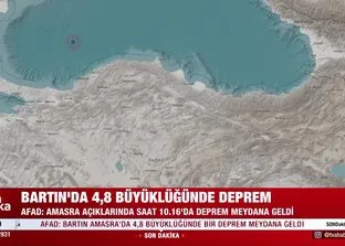 Bartın’da 4,8 büyüklüğünde deprem