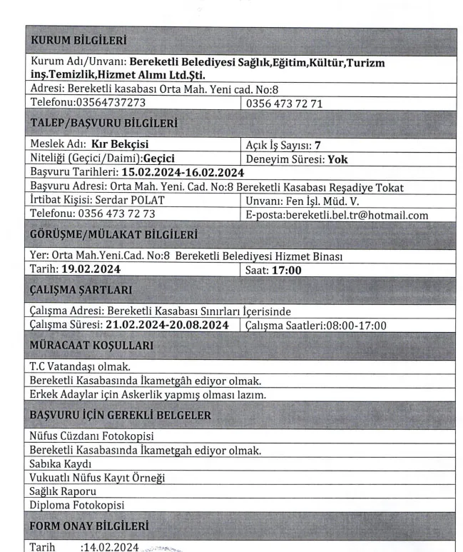 Kamu kurumuna KPSS şartsız 08.00 ila 17.00 arasında çalışacak personeller aranıyor-4