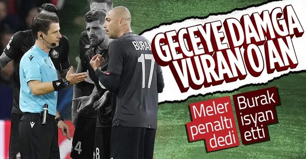 Salzburg-Lille maçına damga vuran an! Halil Umut Meler penaltı dedi Burak Yılmaz isyan etti