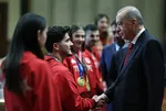 Başkan Erdoğan kabul etti! Başarılı sporcular Cumhurbaşkanlığı Külliyesi’nde