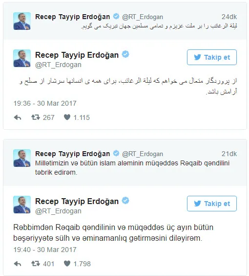 Cumhurbaşkanı Erdoğan'dan 8 dilde Regaib Kandili mesajı-4