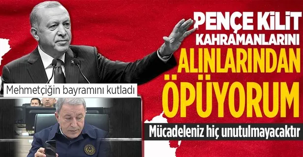 Başkan Erdoğan, operasyonlardaki komandoların bayramını kutladı: Mehmetçiğimizi alınlarından öpüyorum