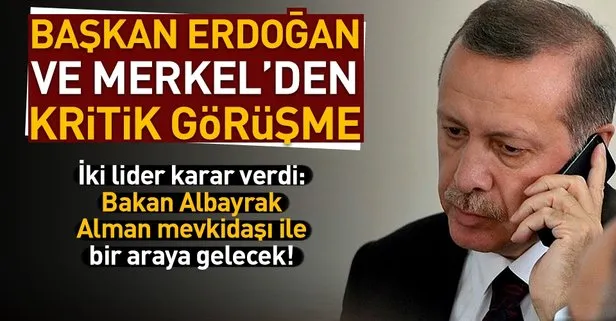 Son dakika... Başkan Erdoğan, Merkel ile görüştü