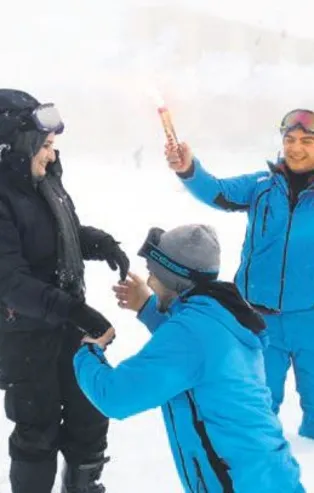 Karda evlilik teklifi