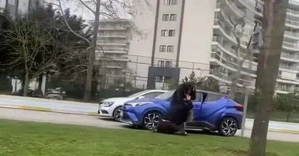 Pendik'te kadınların trafik kavgası kamerada