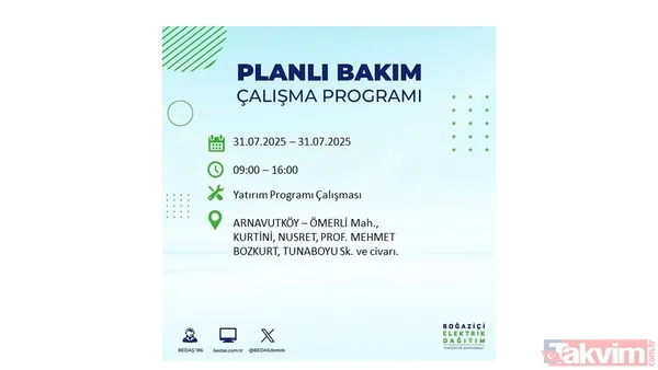 İstanbul'da bugün elektrik kesilecek mi? 31 Temmuz Perşembe elektrik kesintisi yaşanacak ilçeler hangileri? - 48
