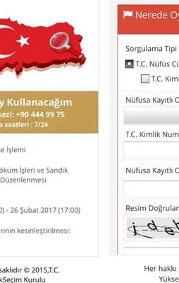 Seçmen sorgulama mobil uygulaması hizmette