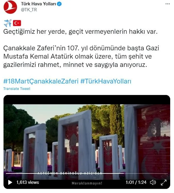 Türk Hava Yolları Çanakkale Zaferi’nin 107. yıl dönümünde şehitleri tarihi mektuplar ile andı-1