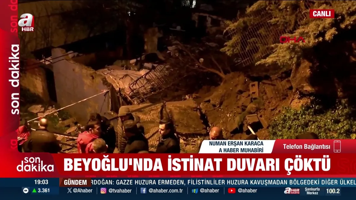 Beyoğlu'nda istinat duvarı çöktü!
