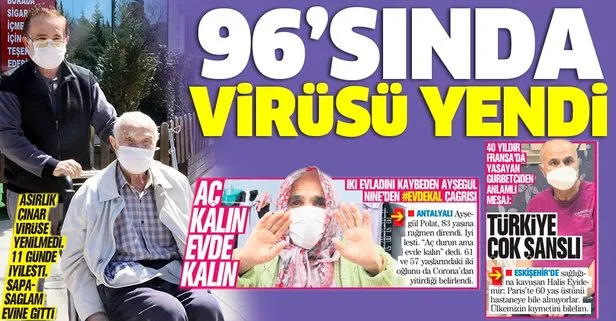 96’sında virüsü yendi