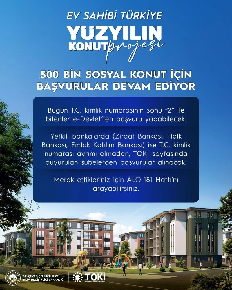 Bakan Kurum duyurdu: 500 bin sosyal konut için ilk gün 936 bin 159 başvuru (İHA)