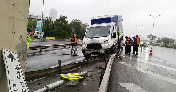 Kartal’da kamyonet bariyere ok gibi saplandı! İnceleme başlatıldı