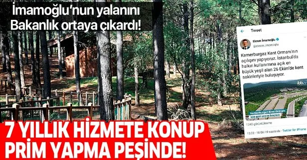 Tarım ve Orman Bakanlığı, Ekrem İmamoğlu’nun Kemerburgaz Kent Ormanı yalanını ortaya çıkardı!