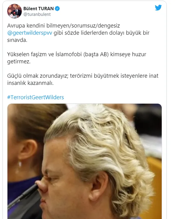 AK Parti'den Geert Wilders'ın paylaşımına tepki-6