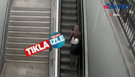 Yer: İstanbul! Hamile kadına yürüyen merdivende taciz kamerada