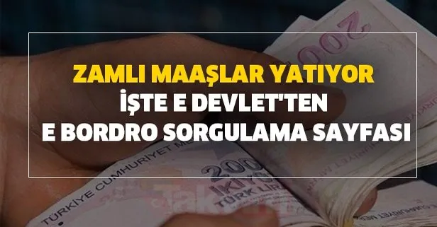 Zamlı maaşlar yatıyor-işte e devlet'ten e bordro sorgulama sayfası