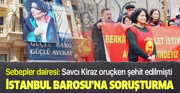 İntihar eylemi gerçekleştiren DHKP-C’li terörist Ebru Timtik’in posterini binaya asan İstanbul Barosu’na soruşturma