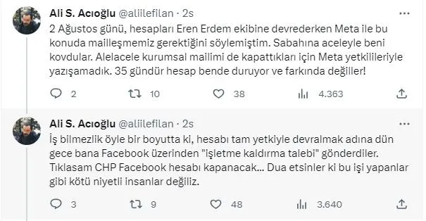 chpde-sosyal-garabet-iletisim-baskanligi-hayalleri-kuran-eren-erdemin-1694187740820.jpeg CHP'de 'sosyal' garabet! Kutu kolacı Eren Erdem'in iş bilmezliği tescillendi: "35 gündür hesaplar tam yetkiyle bende reklam veremiyorlar"-3