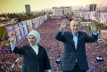Tarihi kalabalık! Bayraklarla Erdoğan’a koştular