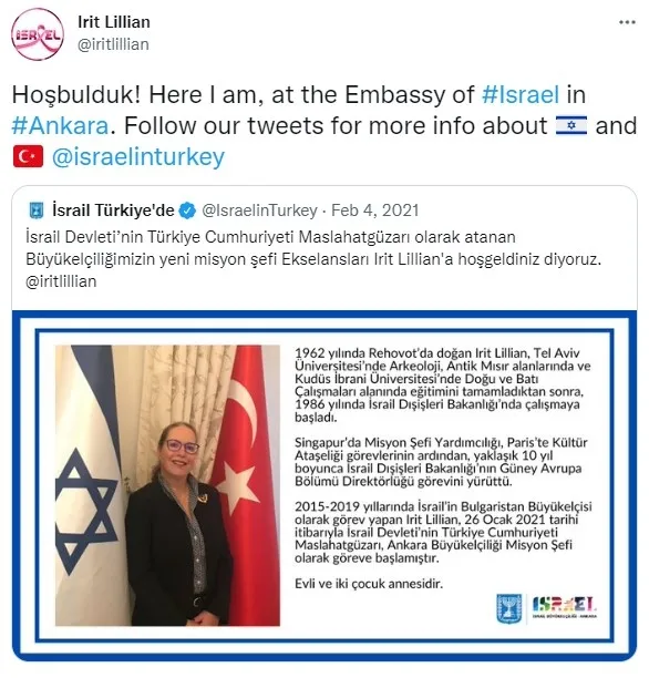 Son dakika: İsrail'in Ankara Büyükelçisi belli oldu: Maslahatgüzar Irit Lillian görevlendirildi-5