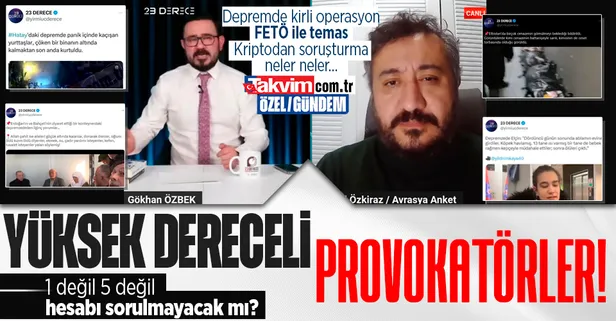 '23 derece' isimli operasyon merkezi deprem üzerinden algı ve provokasyon peşinde! Hesabı sorulmayacak mı?
