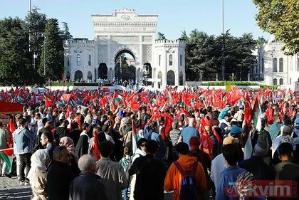 Türkiye tek yürek | İsrail katliamına Filistin için destek yürüyüşü! Ellerde Filistin Bayrakları, dillerde Özgür Kudüs sloganları...