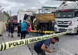 İstanbul Çekmeköy'de hafriyat kamyonları çarpıştı: Kamyon sürücüsü araçta sıkıştı