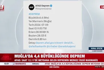 Muğla’da 4.4 büyüklüğünde deprem!
