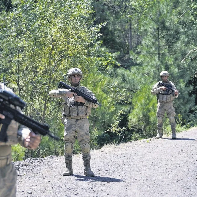 Mehmetçik orman devriyesinde