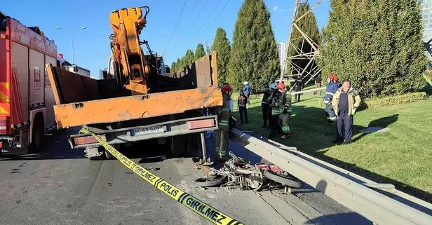 İstanbul'da Basın Ekspres yolunda korkunç kaza! Çekiciyle bariyer arasına sıkıştı