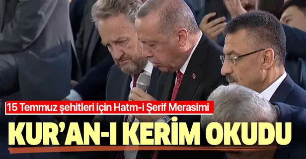 Başkan Erdoğan 15 Temmuz programı kapsamında şehitler için Kur'an-ı Kerim okudu