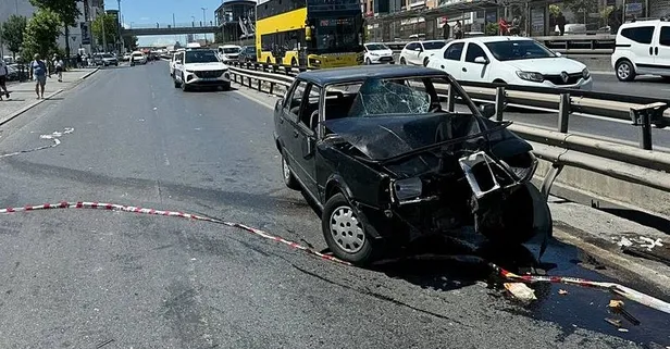 Avcılar'da otomobil kaldırımdaki yayalara çarptı: 5 kişi yaralandı