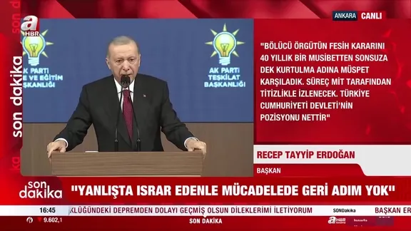 Başkan Erdoğan'dan Teşkilat Akademisi Liderlik Okulu'nda önemli açıklamalar