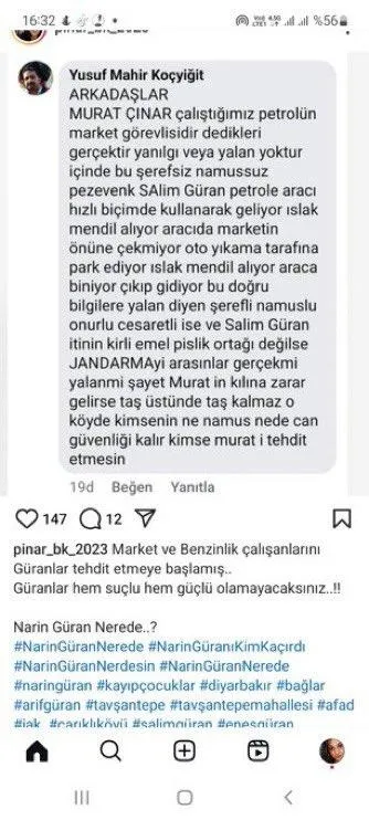 Diğer sosyal medya hesabı (Ekran görüntüsü)