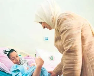 Şehit eşinin doğumunu yaptı