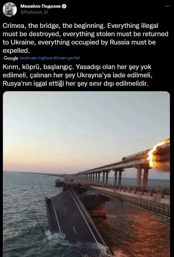 Kerç Köprüsü'nde patlama! Ukrayna resmen açıkladı: "Bu daha başlangıç"-7