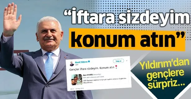Binali Yıldırım'dan gençlere iftar sürprizi