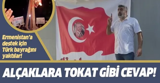Lübnan’da Türk bayrağı yakan alçaklara tokat gibi yanıt
