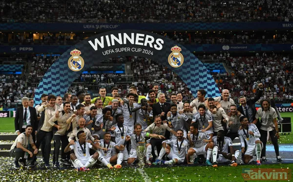 UEFA Süper Kupa'da şampiyon Real Madrid! Mbappe siftah yaptı... Arda Güler 4. kupasını kaldırdı - 15