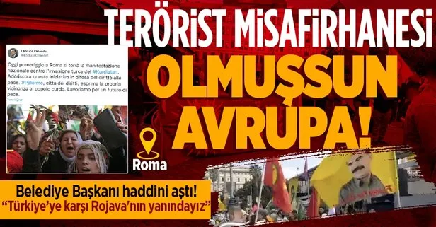 Avrupa terör örgütü PKK yandaşlarına ev sahipliği yapıyor! Roma’da PKK sempatizanları gösteri düzenledi