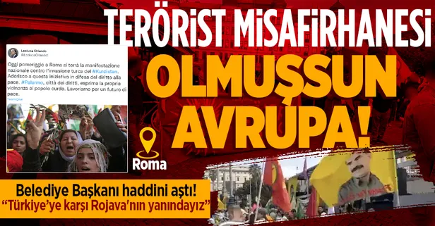 Avrupa terör örgütü PKK yandaşlarına ev sahipliği yapıyor! Roma'da PKK sempatizanları gösteri düzenledi