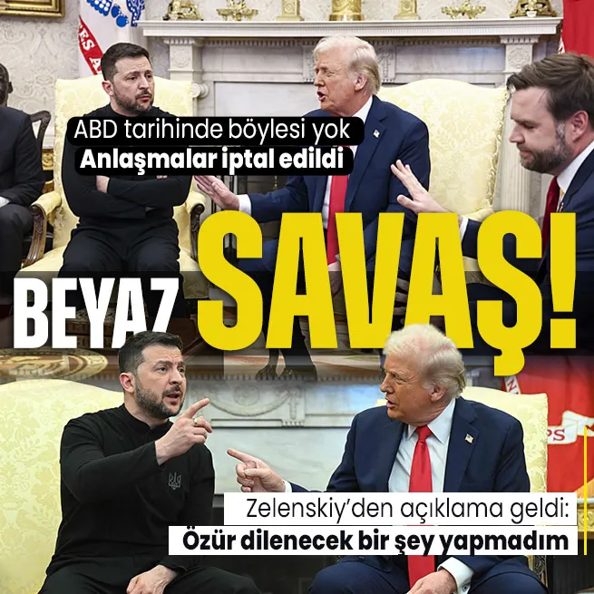 ABD Başkanı Trump ve Zelenskiy ile kameralar önünde tartıştı: Anlaşmalar iptal edildi