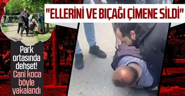 Eşi Selma Kılıç’ı defalarca bıçaklayarak öldüren Tuncay Kılıç’ın yakalandığı anlar kamerada