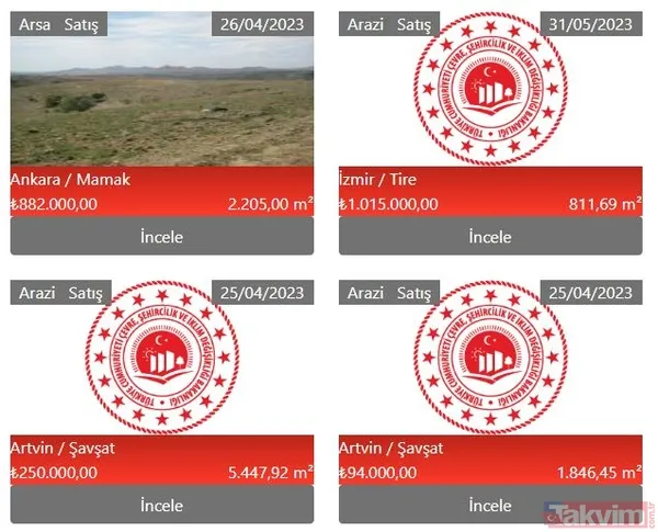 Prefabrik ev, bahçe, çiftlik hayali kurana müjde! Milli Emlak satılık arazi ilanlarını duyurdu! 13 bin TL'ye İzmir Tire'de satılık arsa! - 18