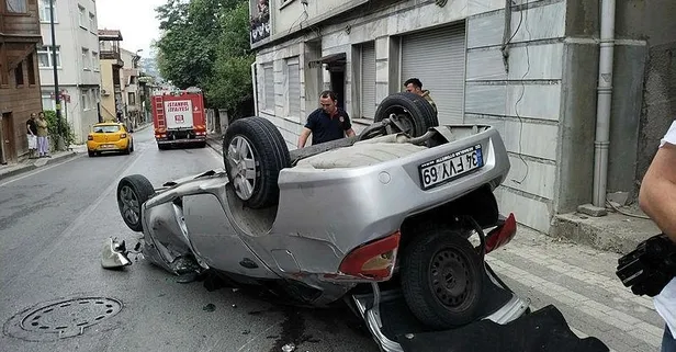 Üsküdar’da kontrolden çıkan araç takla attı: 5 yaralı