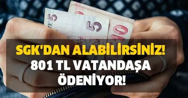 SGK'dan alabilirsiniz! 801 TL vatandaşa ödeniyor!